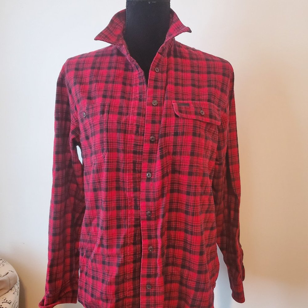 RALPH LAUREN WOMENS FLANNEL SHIRT SIZE L RED & BLACK